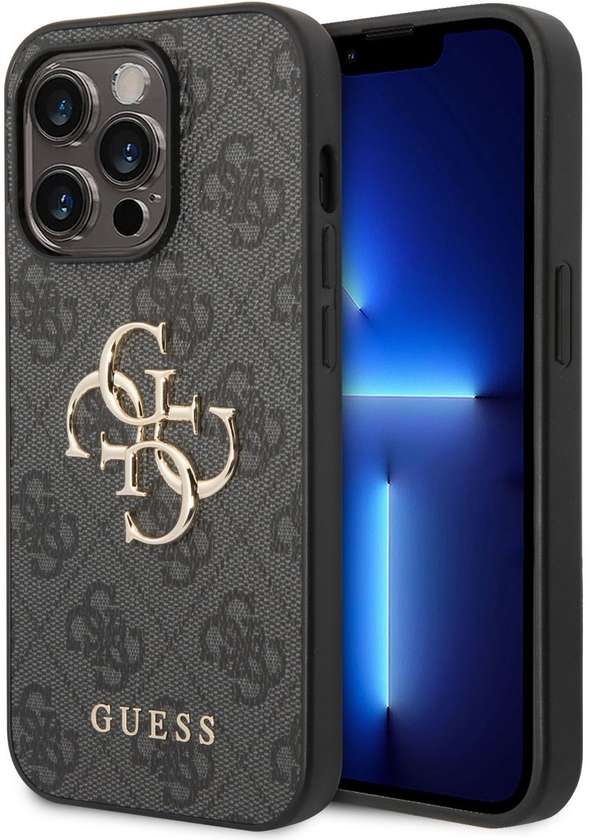Guess 4G Metal Logo Back Case - Geschikt voor Apple iPhone 15 Pro Max (6.7") - Grijs