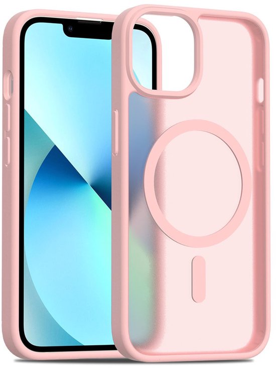 Solidenz Hoesje - Geschikt voor iPhone 14 / 13 - FrostMag Backcover geschikt voor MagSafe - Roze