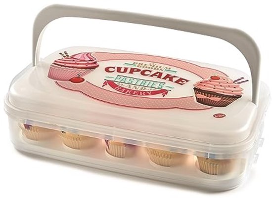 Container Taart Cupcake en Taart Houder met Deksel en 2 Afneembare Containers - 14L | bol