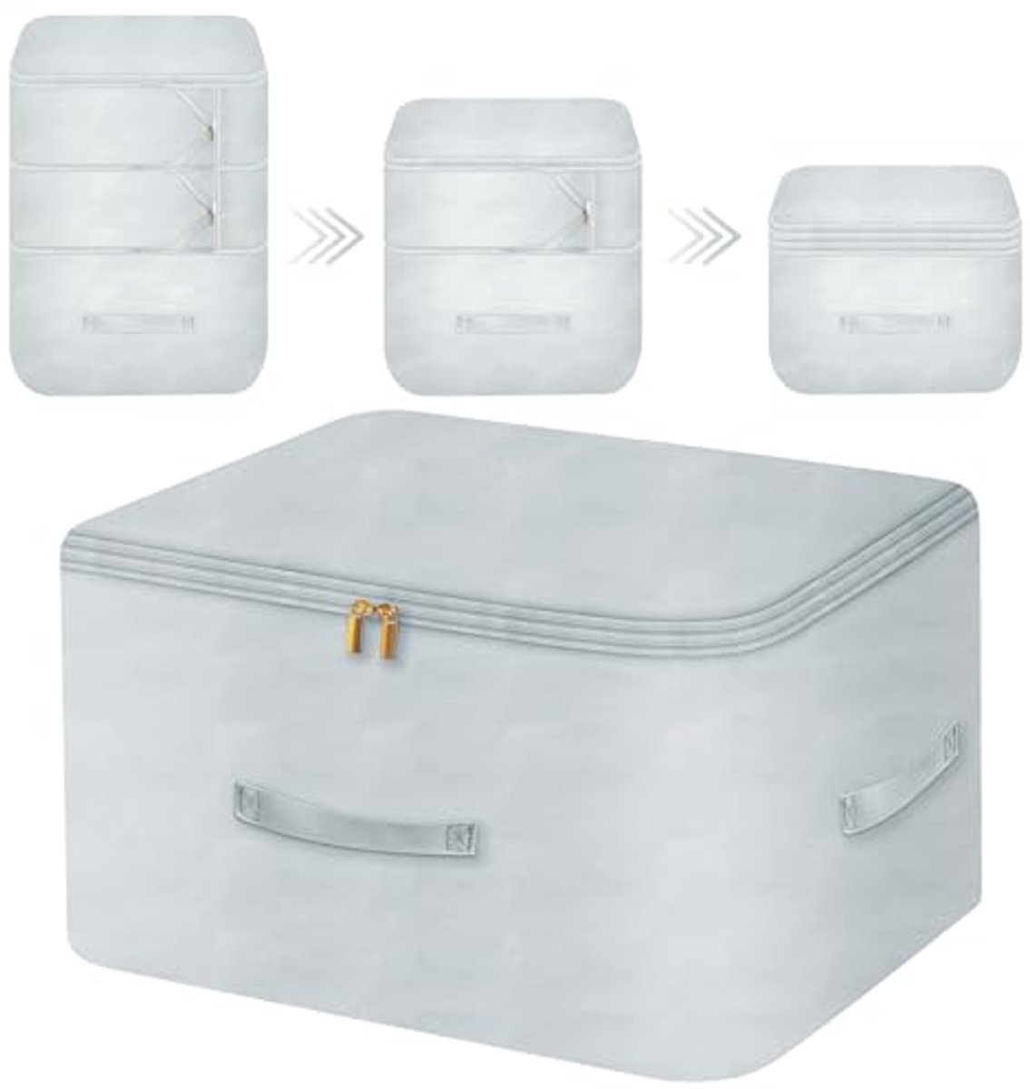 Ruimtebesparende zelfcompressie organizer opbergtas voor dekbed, kussens en kleding - Grijs - X-L (54 x 42 x 60 cm)