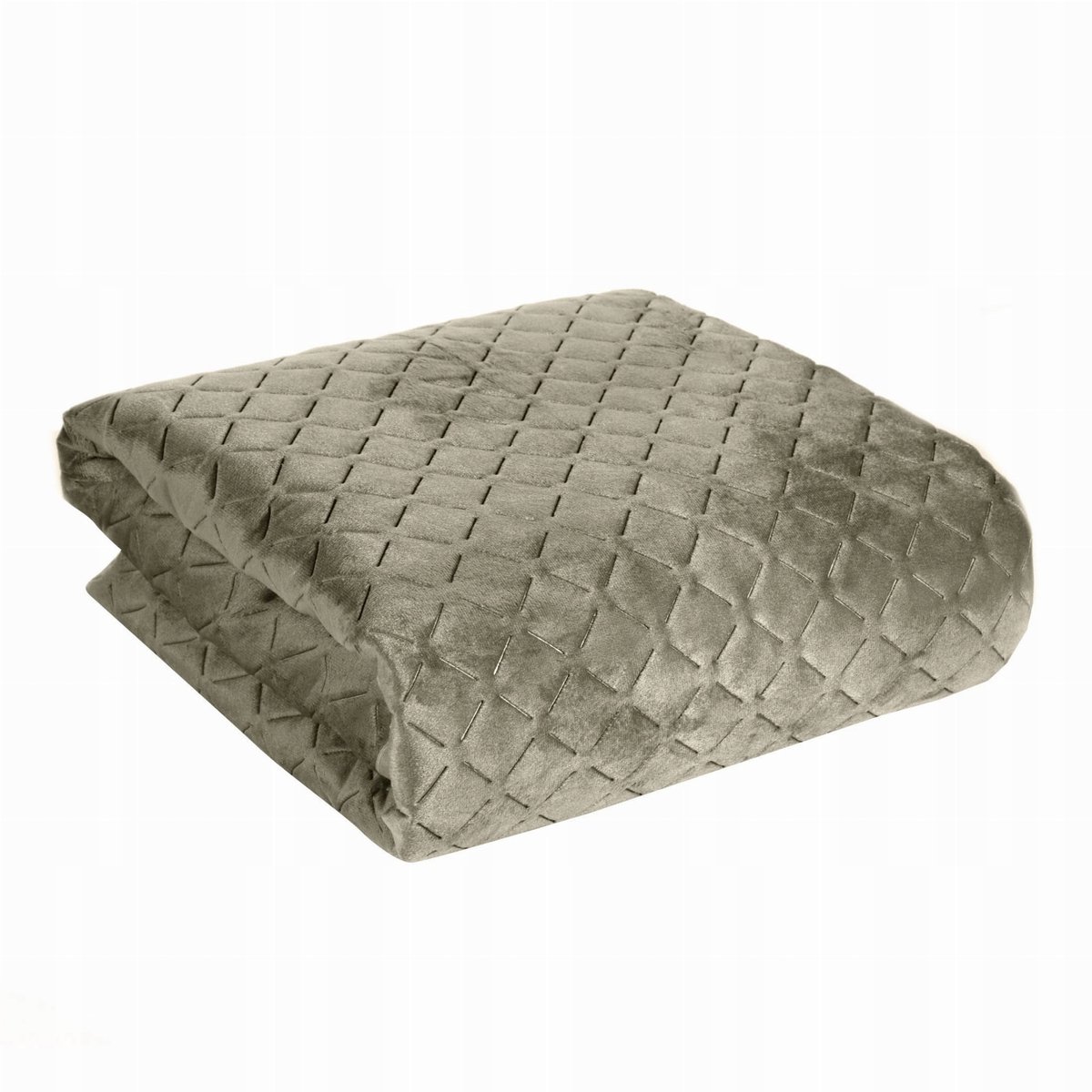 Decoratieve sprei 200x220 cm - Beige velours, gewatteerd