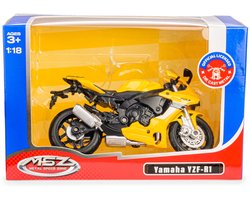 Daffi 1:18 yamaha yzf-r1 motorfiets geel - model speelgoed