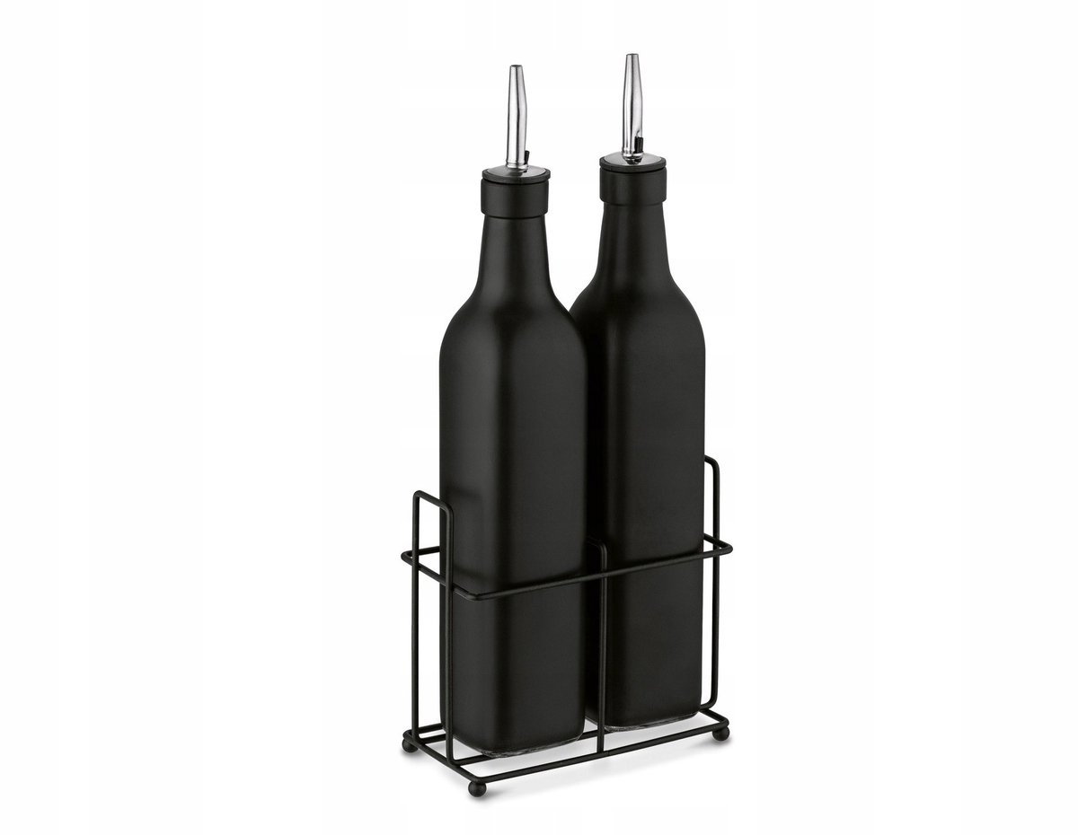 Tadar Glazen Flessen met Standaard voor Olie en Azijn - 500 ml
