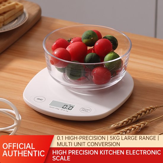 CAMRY Balance De Cuisine Numérique 5kg Précision 1g - Acier Inoxydable Rouge Avec Écran LCD