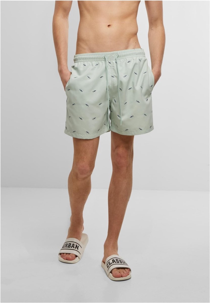 Urban Classics Embroidery Zwemshorts L Mintgroen