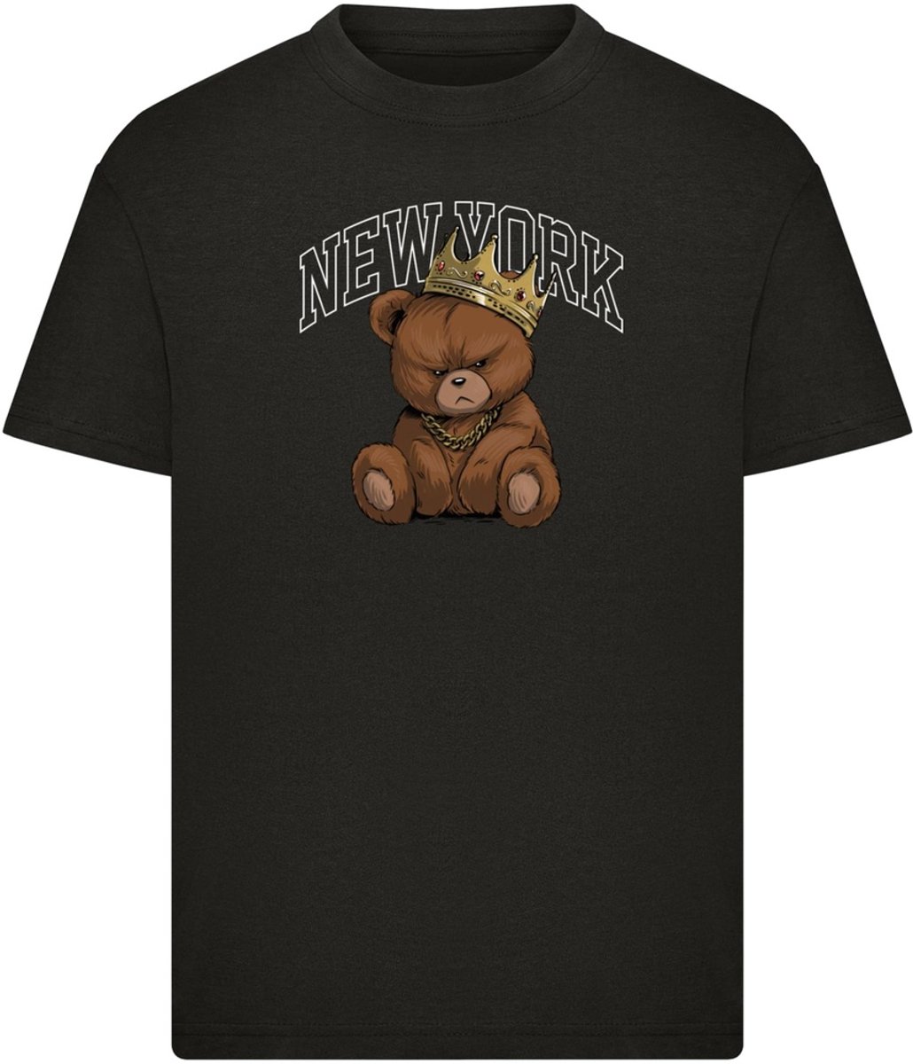 Mister Tee Kids NY Crowned Bear Kinder Tshirt Kids 146/152 Zwart