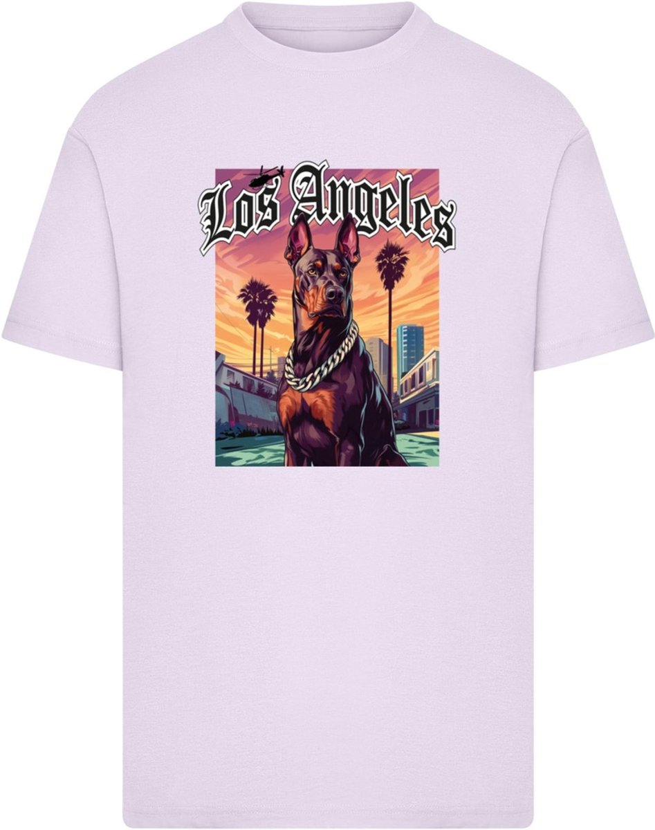 Mister Tee Los Angeles Dog Heren Tshirt M Paars