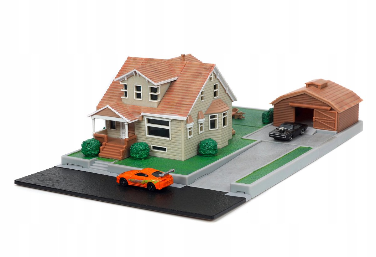 Jada Fast & Furious Diorama: Dom Toretto met 2 auto's