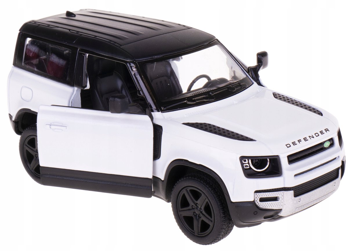 Land Rover Defender 90 modelauto 1:36 Kinsmart Wit - Pull Back