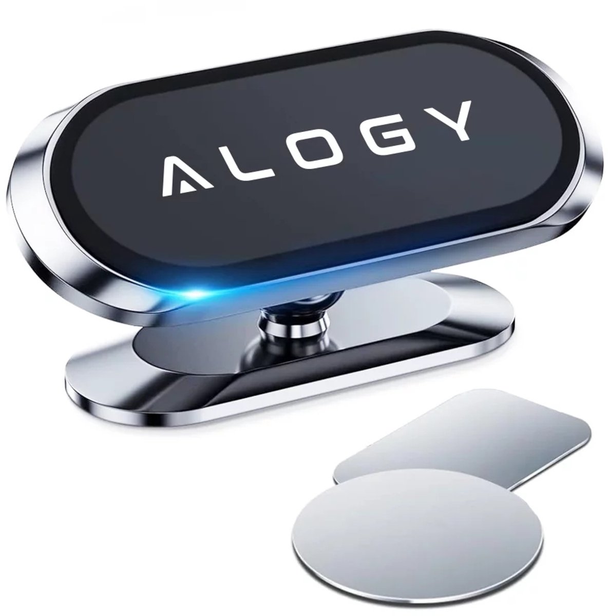 Alogy Magneet Autohouder Telefoon Dashboard Zilver Aluminium