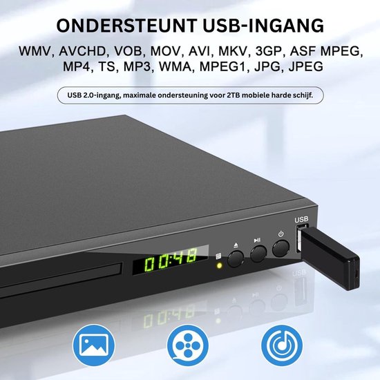 MKSS® DVD Speler met HDMI - Blu Ray Spelers - Externe DVVD Speler — afbeelding 2