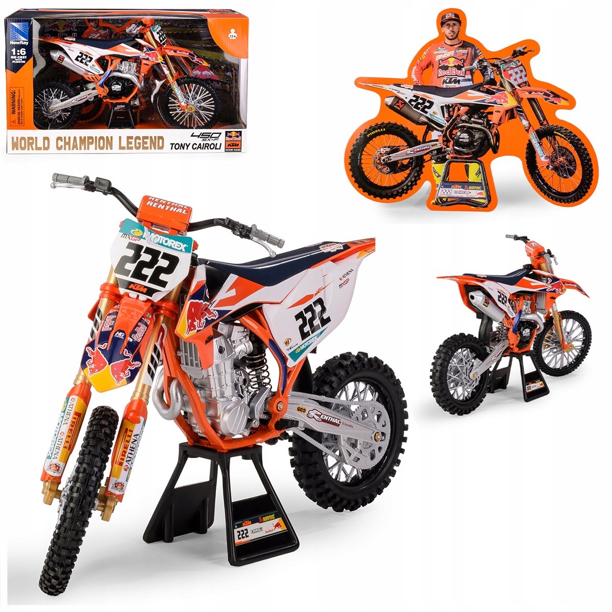 KTM 450 SXF Red Bull 2018 Tony Cairolli Motor 1:6 Speelgoed