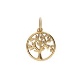 Lucardi Dames Stalen goldplated charm levensboom - Hanger - Staal - Goudkleurig