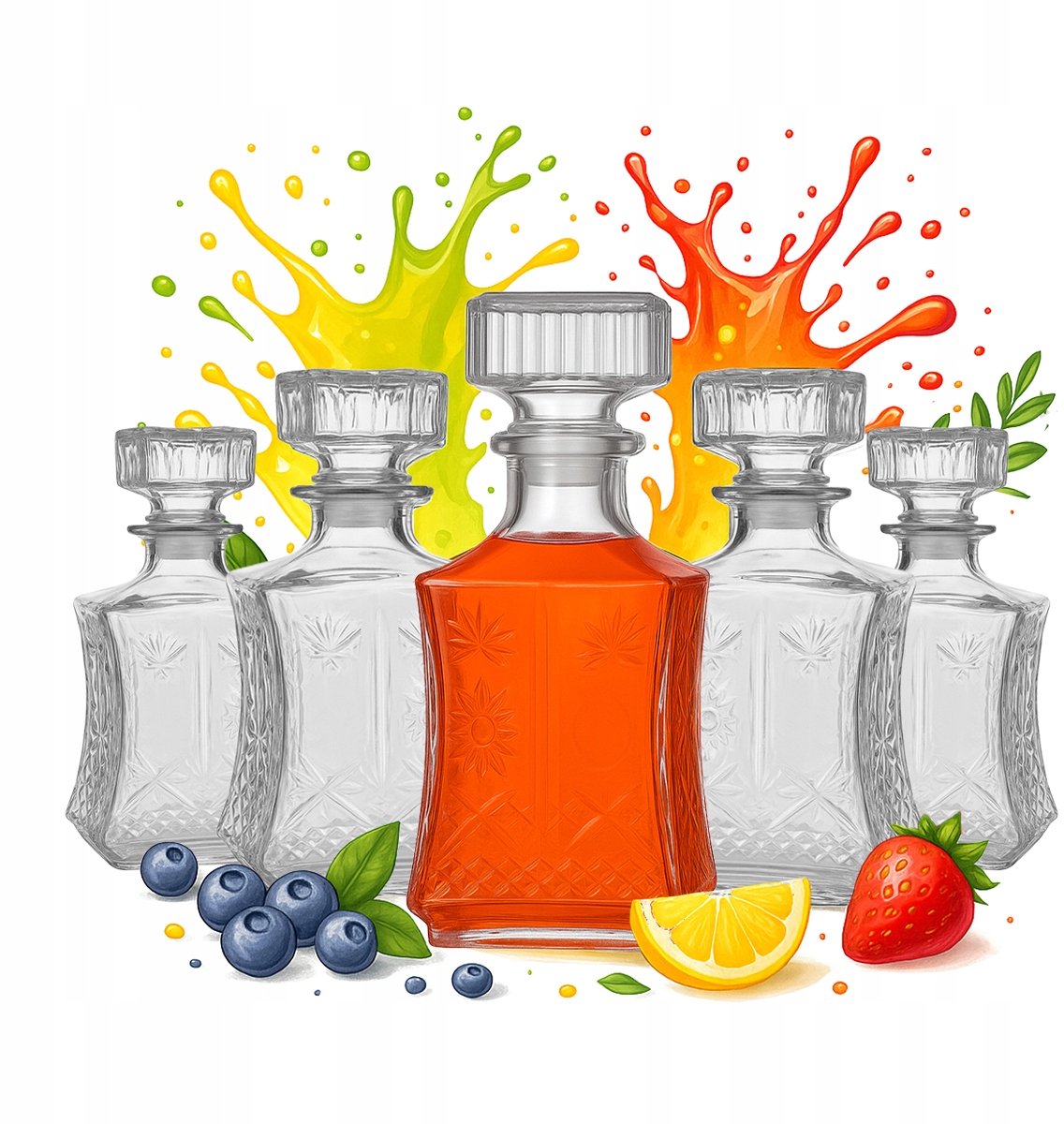 5x Lilia Glazen Karaffen 750ml - Stijlvol voor Dranken & Cadeaus