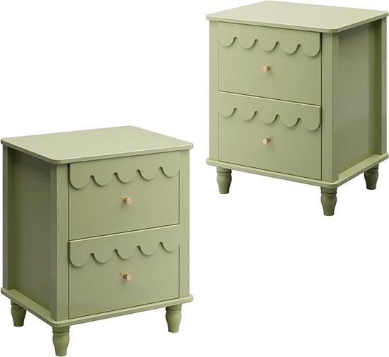 Nachtkastje Bij De Nachtkast Bijzettafel Nachtdressing Met 2 Laden Softs Voor Woonkamer Slaapkamer Wit 50 X 40 X 505 Cm