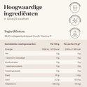 Tabel met voedingswaarden voor Glow25 Collageenpoeder, met vitamine C.