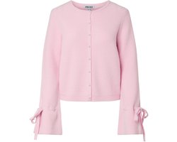 Pieces Vest Pcrikke Ls O-neck Knit Cardigan 17163880 Pink Tulle Dames Maat - S