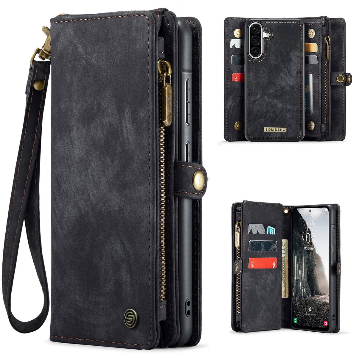Solidenz Hoesje - Geschikt voor Samsung Galaxy A36 - Urban Wallet - Zwart