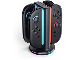 Supcase Joy‑Con Oplaadstation geschikt voor Nintendo Switch 2 - Charging Dock voor 4 Controllers - USB‑C Input - RGB LED en Veiligheidschip