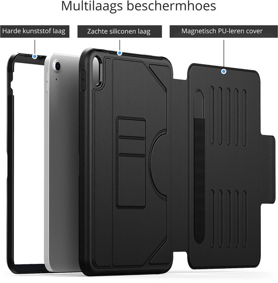 Étui magnétique Solidenz iPad 11 (A16) et iPad 10 - 10,9 pouces - Noir