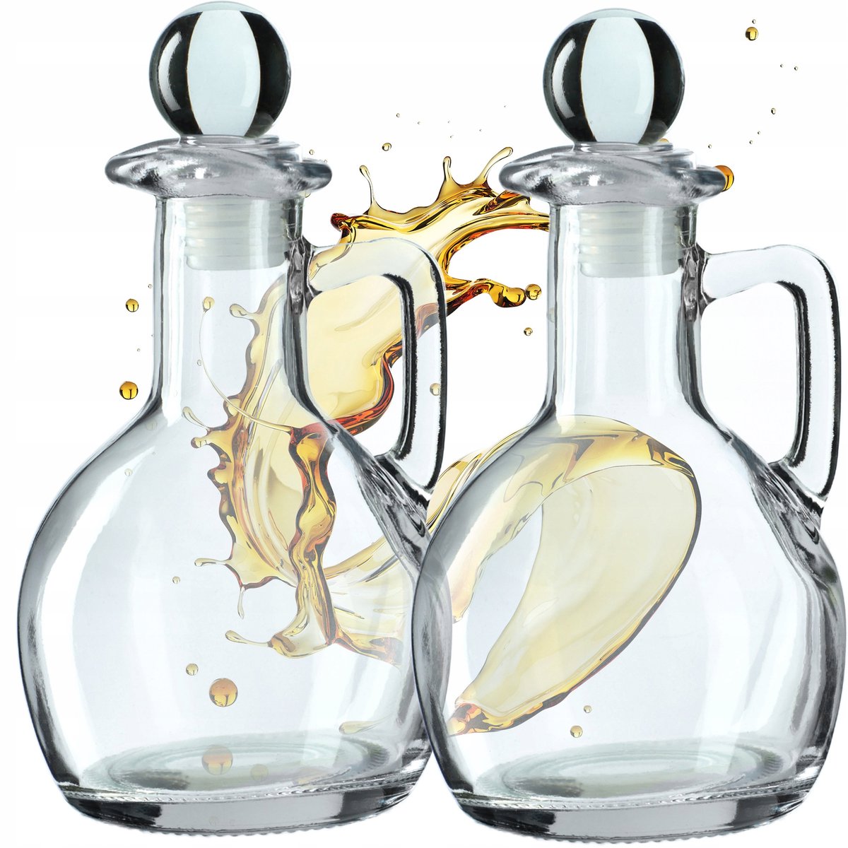 2x Glazen Olie- en Azijnfles 100ml met Doseerder