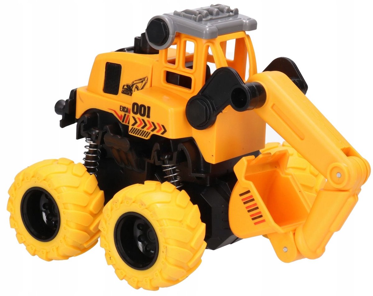 Bouwvoertuigen Set: Graafmachine, Betonmixer, Kiepwagen (4570)