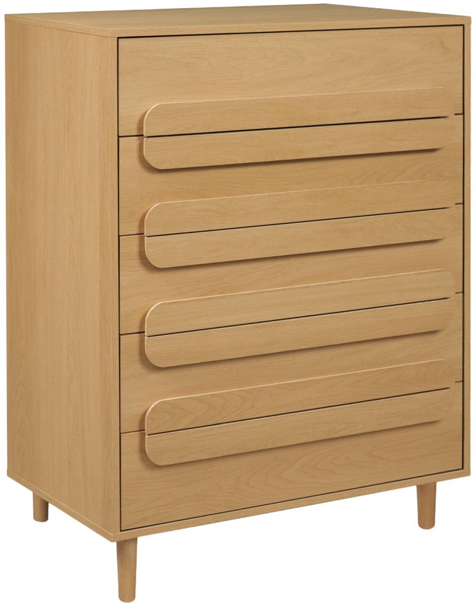 sweeek Vintage ladekast houtdecor met 5 lades 80cm - juliana Eiken