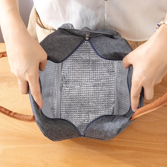 Koeltassen - Lunchdoos en lunchtas voor mannen en vrouwen, herbruikbare isolatietas voor lunch - waterdicht, grote-capaciteit geïsoleerde handtas met lunchdoos, gekoelde lunchcontainer voor werk / reizen / kantoor van MIER — afbeelding 2