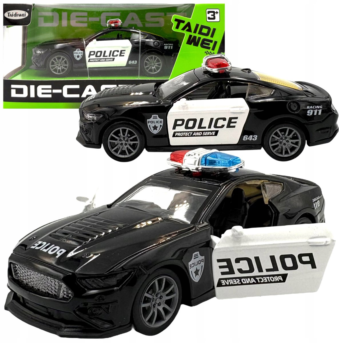 Politiewagen Metaal Model 1:36 - Pull & Back Actie