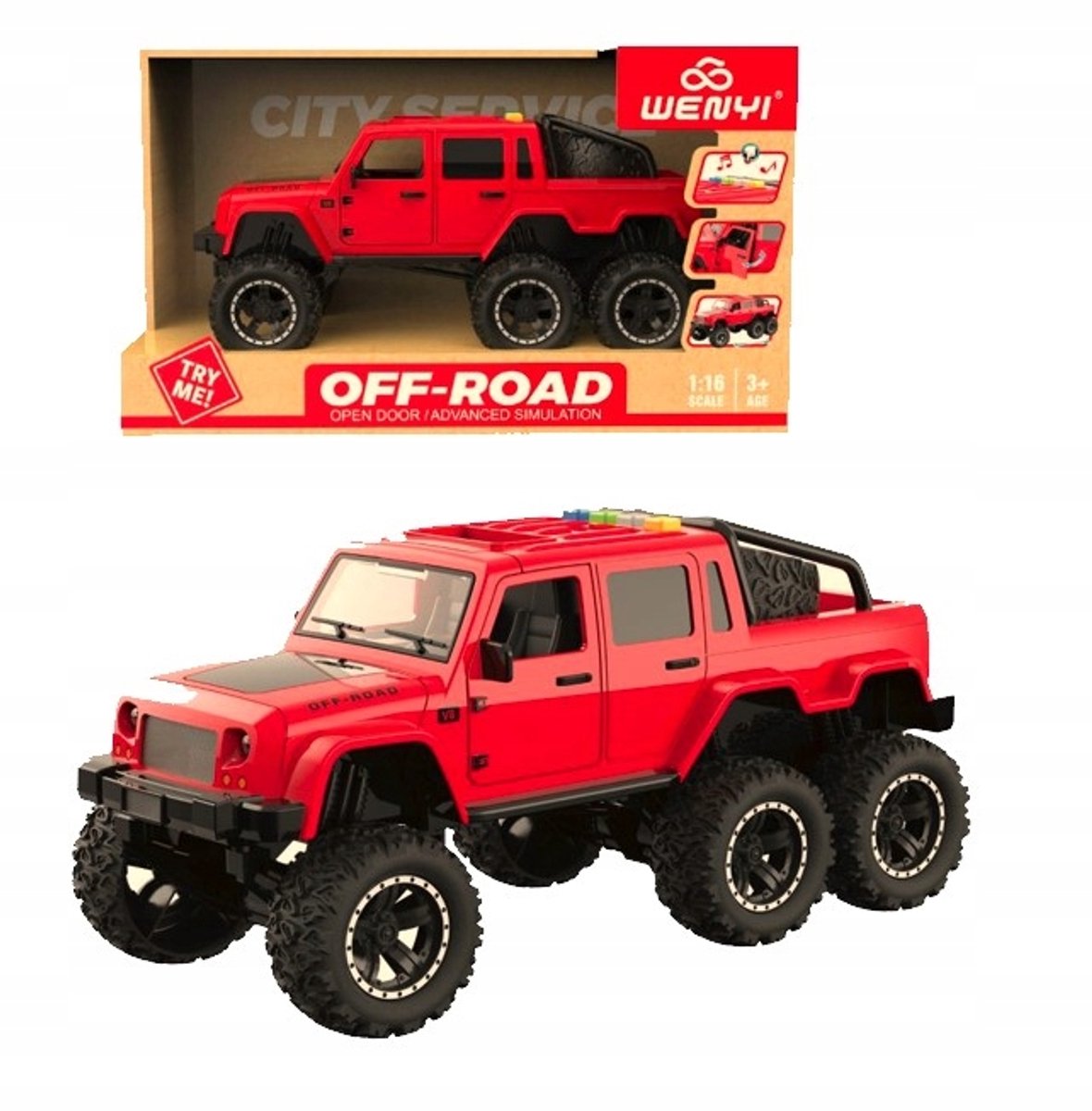 Grote Off-road Auto met Geluid, Licht en Openende Deuren