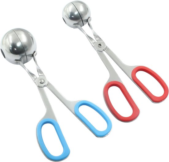 2 Pack Mini Vlees Baller Maker, 3,5 cm & 4,5 cm RVS Gehaktballen Scoop Ball Maker, Gehaktballen Maker, Cake Pop Baller Scooper, Tang voor Cake, Ijs, Cookie Deeg Scoop van Nocosy — afbeelding 5