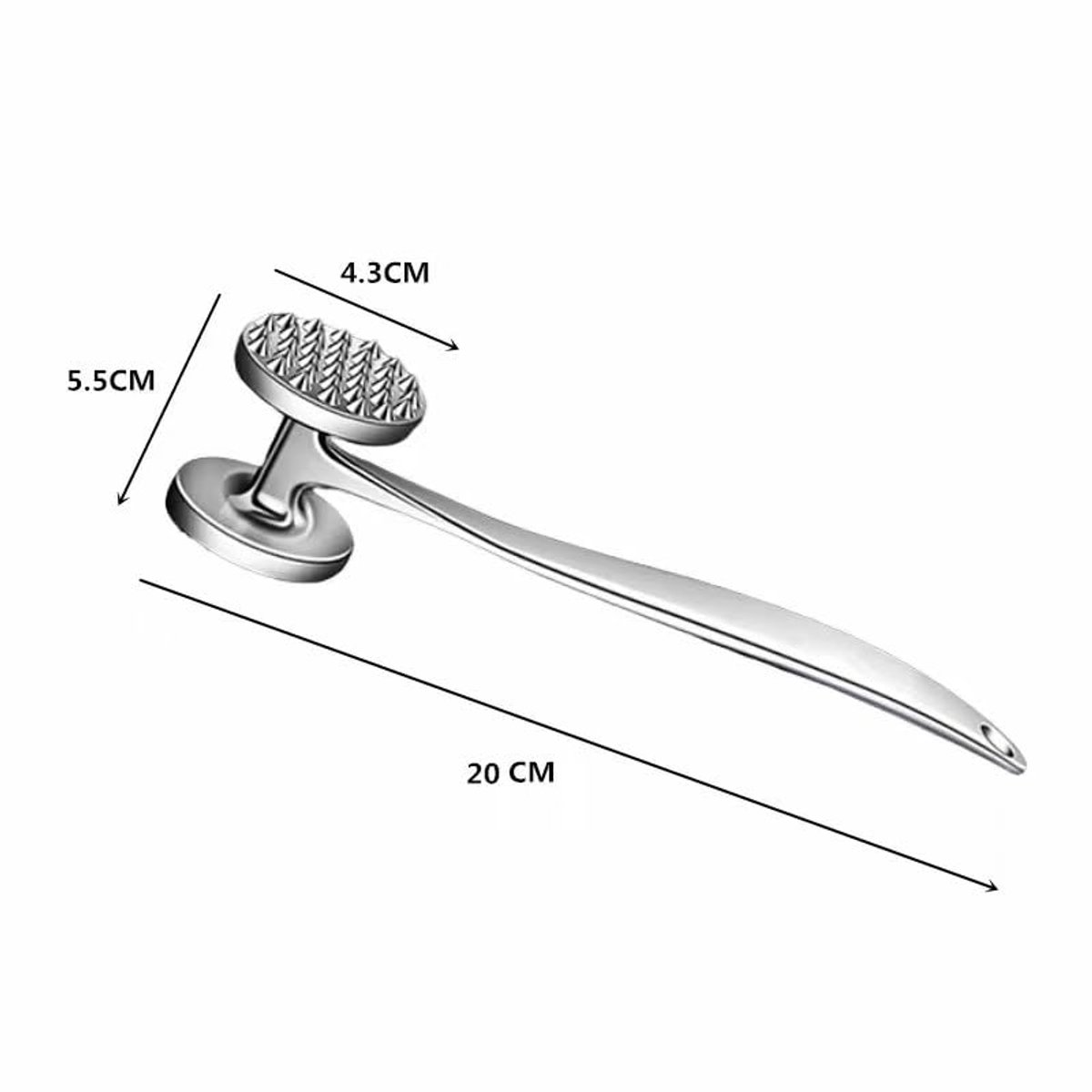 Stainless Steel Meat Beater - Double-Sided Meat Hammer for Cutlets and Steaks