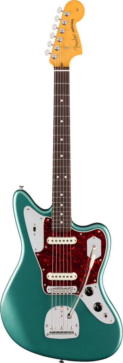 Fender American Professional Classic Jaguar, Faded Sherwood Green Metallic RW - Elektrische gitaar - groen