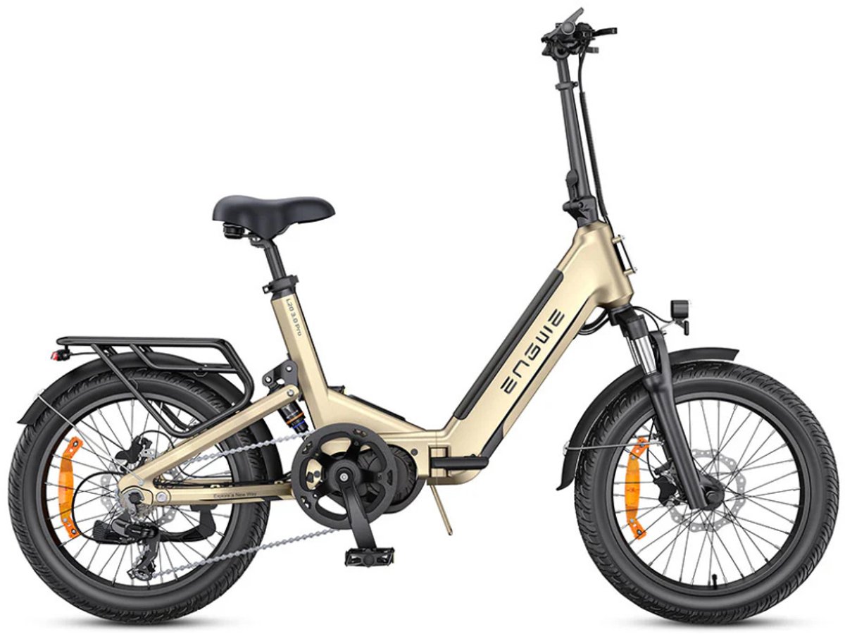 ENGWE L20 3.0 Pro Elektrische Vouwfiets - E-bike - 20 Inch - 250W Middenmotor - 7 Versnellingen - 160 km Actieradius - Hydraulische Schijfremmen - Champagne thumbnail 2