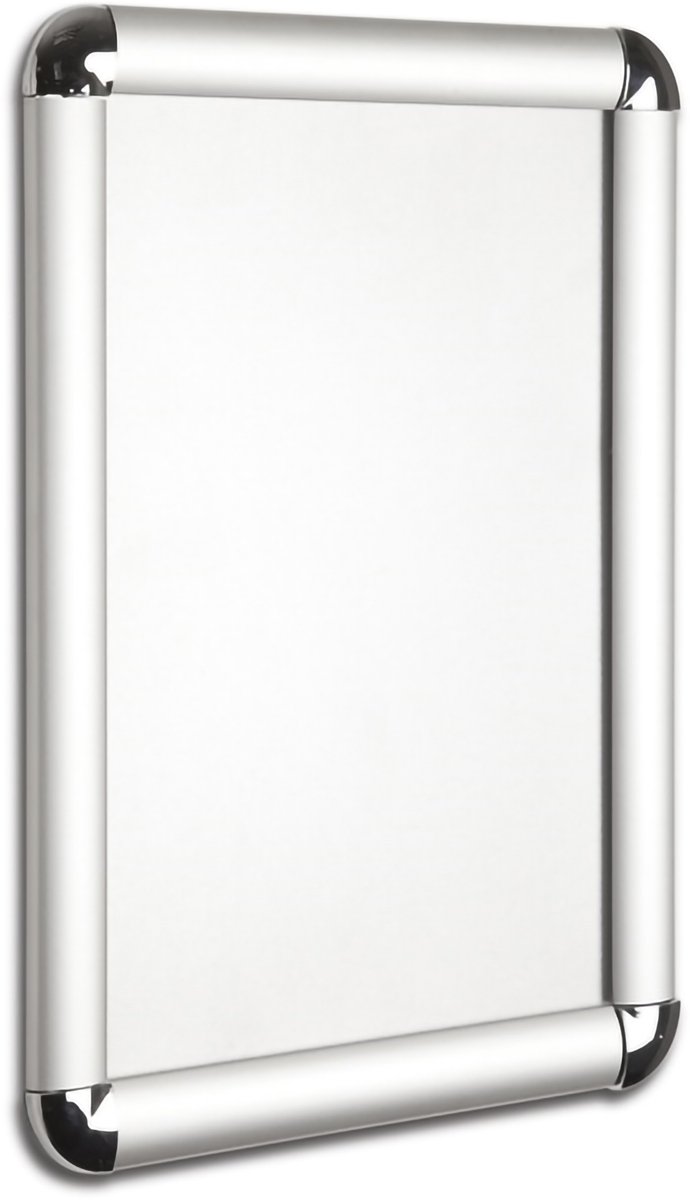 Seco kliklijst - formaat A4 - 25mm zilver - fotolijst met ronde hoeken - SE-ROUNDA4