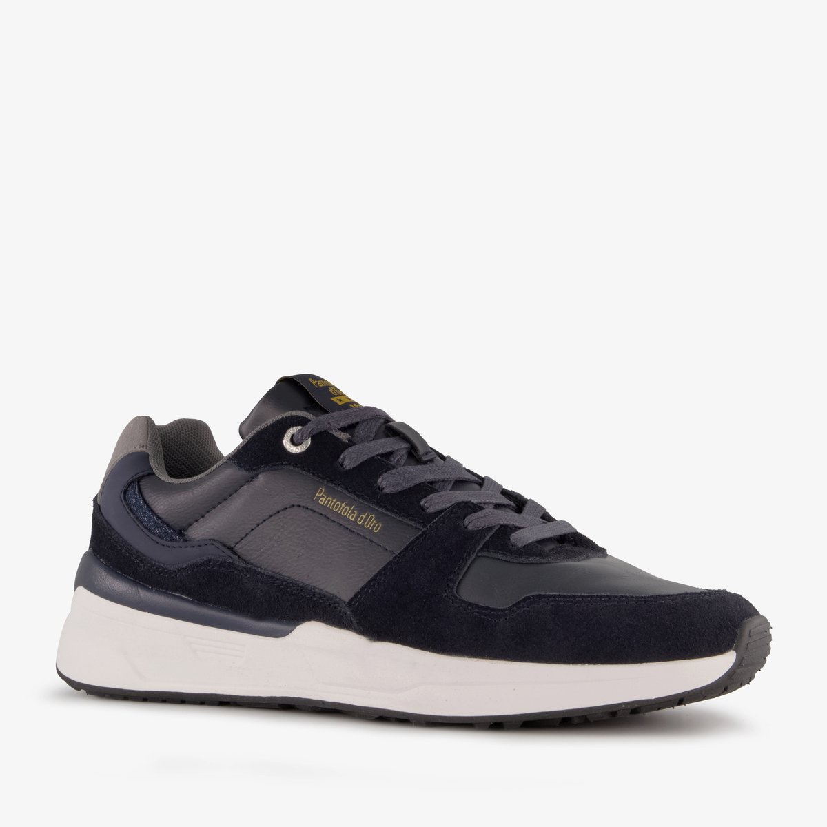 Pantofola d'Oro leren heren sneakers blauw - Maat 40 - Uitneembare zool