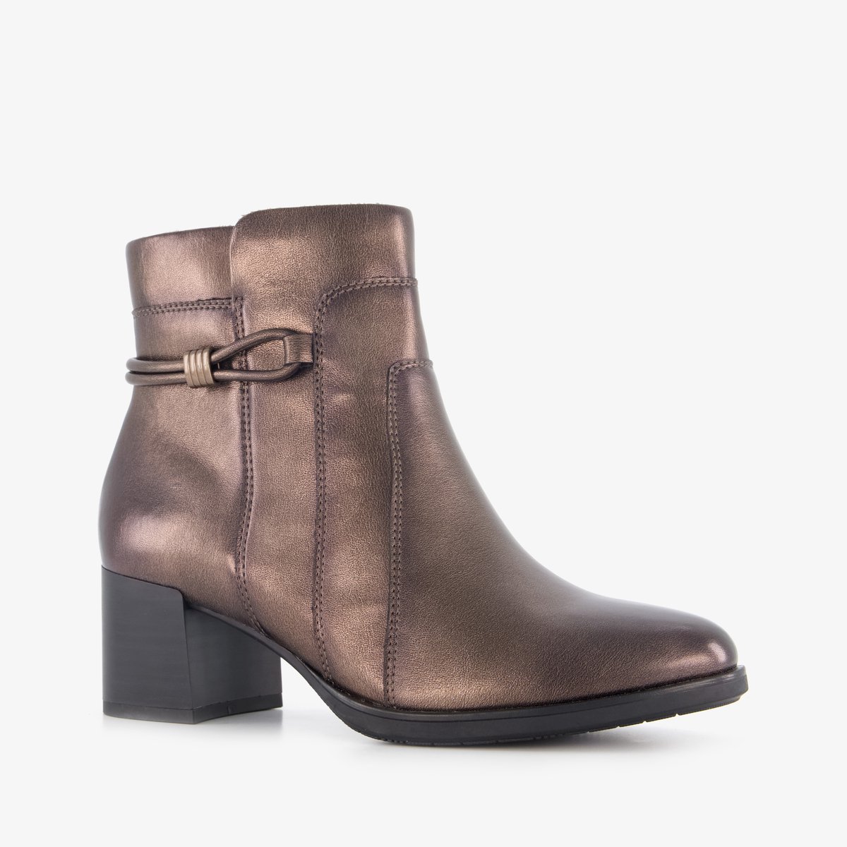 Softline dames enkellaarsjes met H leest brons - Brons - Uitneembare zool - Maat 40