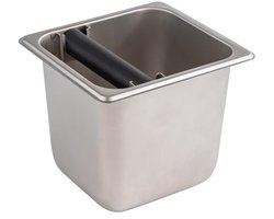 Roestvrijstalen afklopbak 1/6 met antislip bodem - 17,6 x 16,2 cm - 2,4 liter
