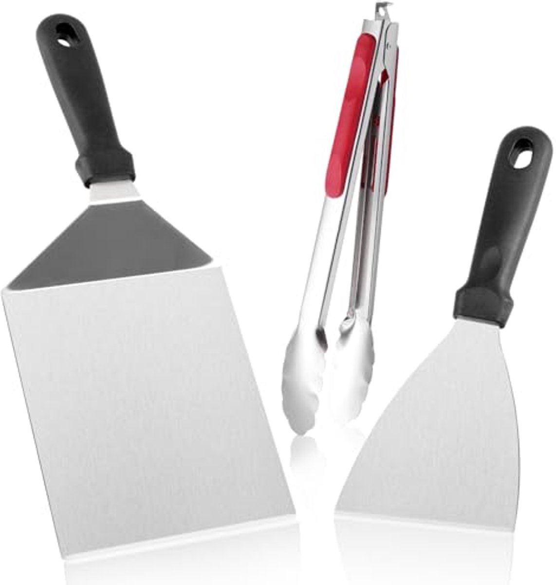 3-delige Roestvrij Stalen Grillspatelset voor Hamburgers en BBQ