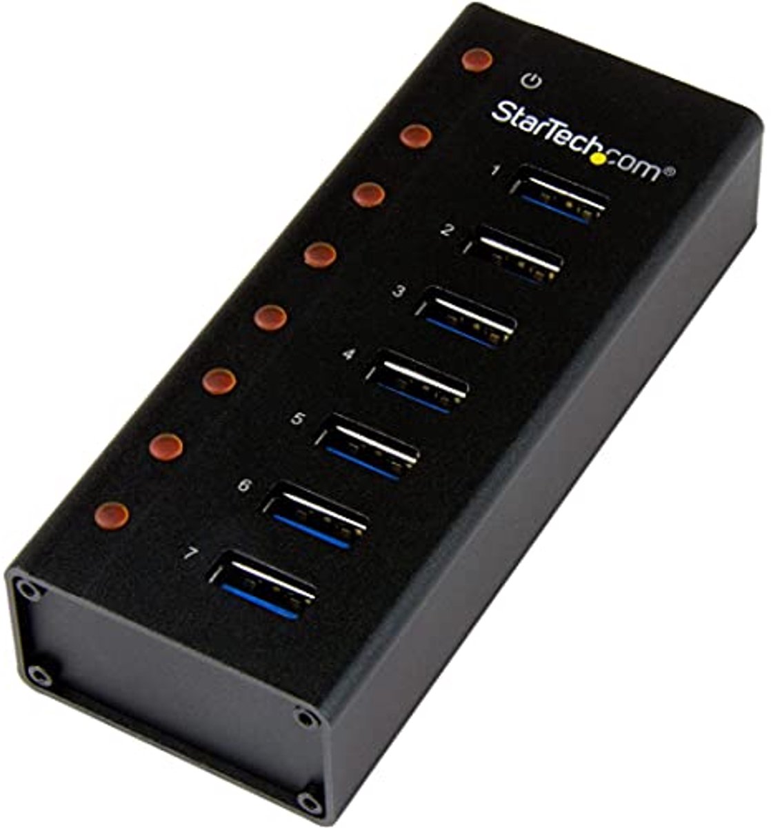 Image of 7-poorts USB 3.0 hub met metaal behuizing - desktop of wandmontage - compacte SuperSpeed hub