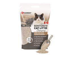 Flamingo Kattenbakvulling – klontvormende kattenbakvulling – met actieve koolgranulaat – fijne korrels – geurloos & stofarm – 12L (12KG) – Premium Line – geschikt voor kittens – sterke geurabsorptie