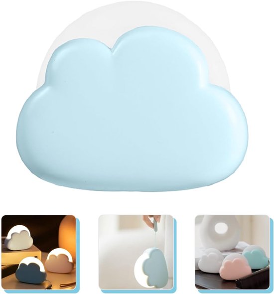 LED-nachtlampje in de vorm van een wolk voor de slaapkamer, oplaadbare nachtlamp met warm licht en helderheidsniveaus, zachte woondecoratie voor kinderkamers en van Merkloos — afbeelding 5