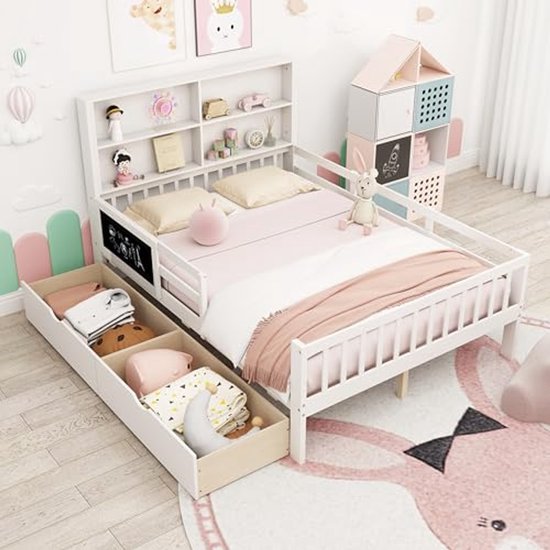 NLDGR Gestoffeerd tweepersoonsbed 140 x 200 cm, meisjesbed, kinderbed 140 x 200 cm, met lattenbodem, bedframe met hoofdeinde in bloemenvorm, tienerbed, logeerbed van fluweel, voor volwassenen