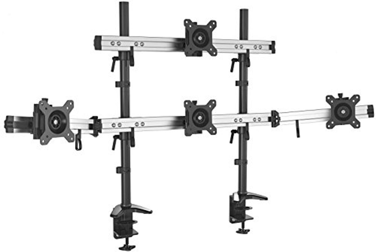 Ergonomische Bureaustandaard voor 4 Monitoren 15-27 Inch met VESA 75/100