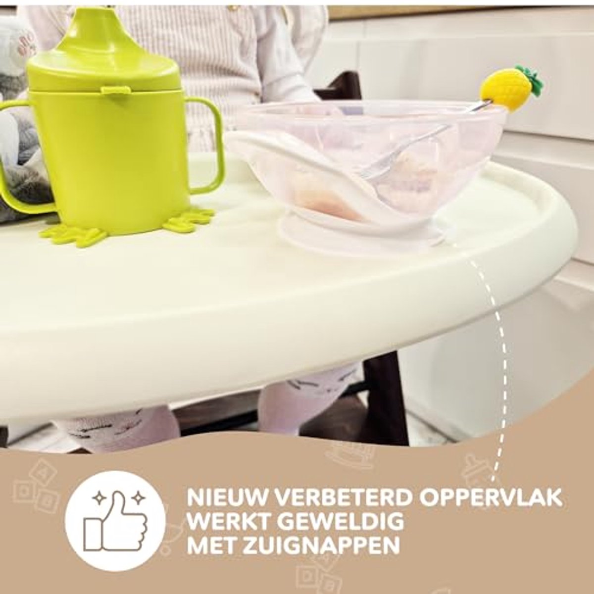 Hoge Stoel Blad Compatibel met Tripp Trapp – Ergonomisch, Met Sterke Zuigkracht, BPA-vrij