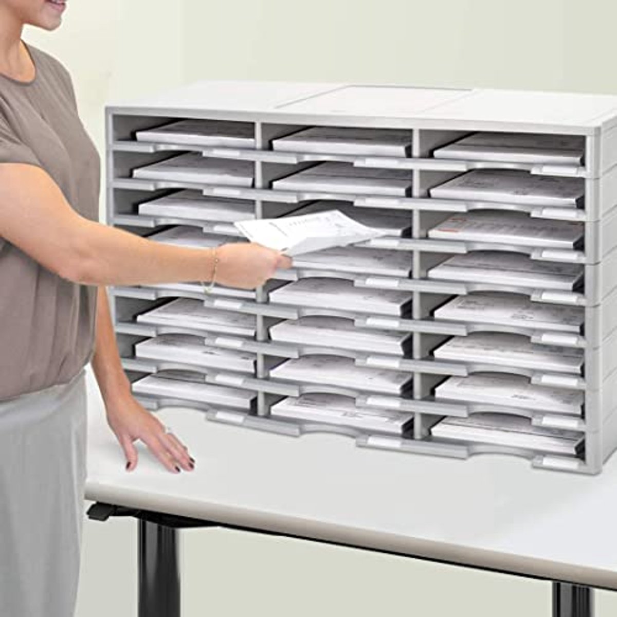Modulaire 30-Compartiment Literatuur Organizer - Zwart