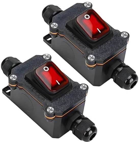 AYWHP Waterdichte kabelschakelaar, 20 A, 12 V-24 V, IP67, waterdichte inline schakelaar, DC, DPST, 4-polig, 12 V kabelschakelaar