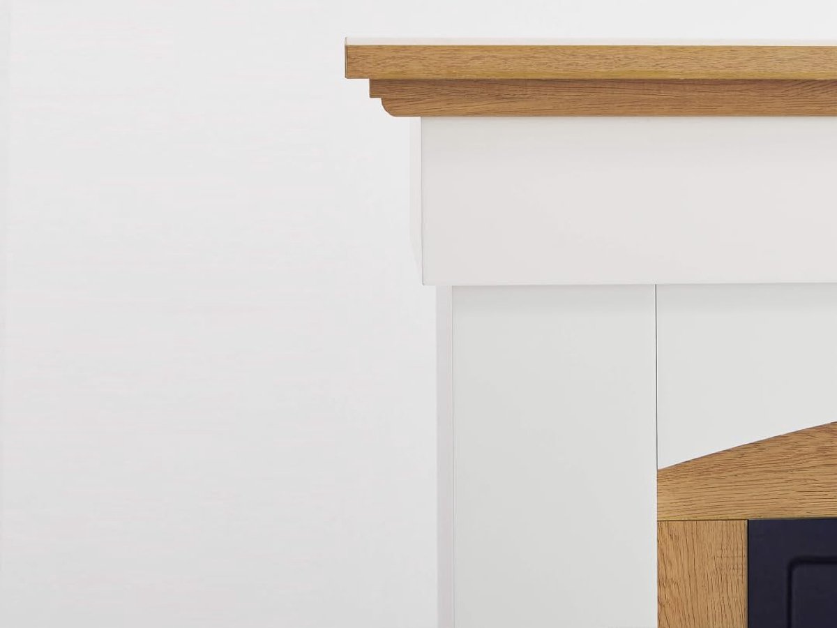 Elektrische Open Haard Ganeey WoodLuxe AF23BS – Vrijstaand Haardvuur met LED-Vlameffect & Verwarming tot 30 m² – Realistisch Baksteeneffect – Natuurlijk Eiken – Afstandsbediening, Timer & Energiezuinig – Klassiek Design met Oververhittingsbeveiliging