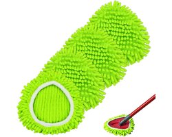 4 Pack Mop Vervangende Hoofden Geschikt voor Vileda/O-Cedar Easywring - Nat en Droog Gebruik - Wasbare & Herbruikbare - 360 Graden Draaibare Koppen voor Alle Vloeren