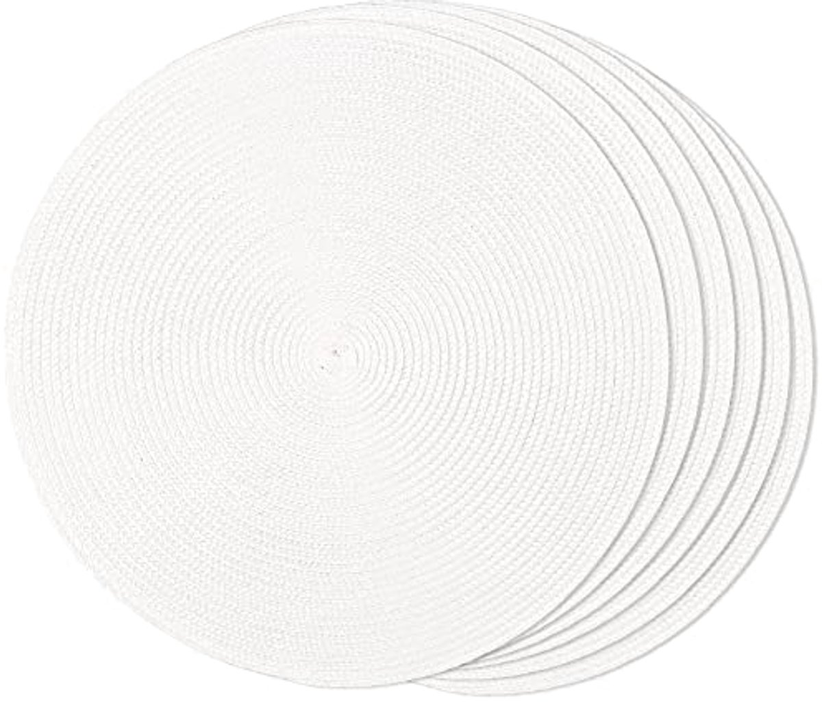 ronde gevlochten placemats set van 6 voor eettafels wasbaar antislip 38 cm